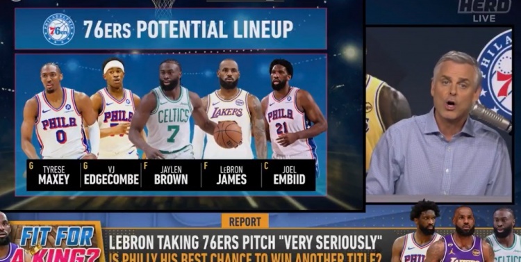 Cowherd:詹皇若赴76人将获生涯最强首发 点名优于热火三巨头